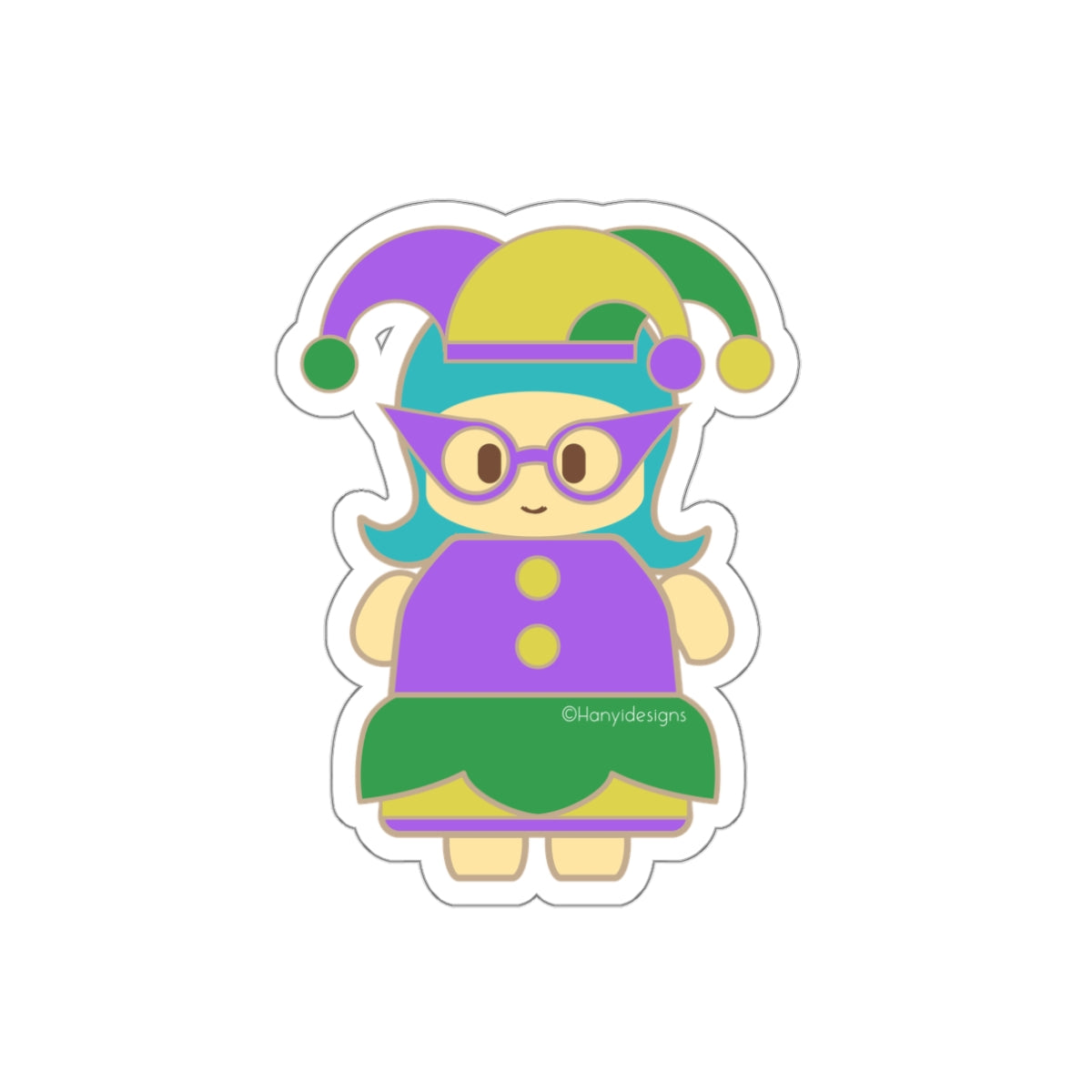 Die-Cut Stickers - Maicey Mardi Gras Costume Design